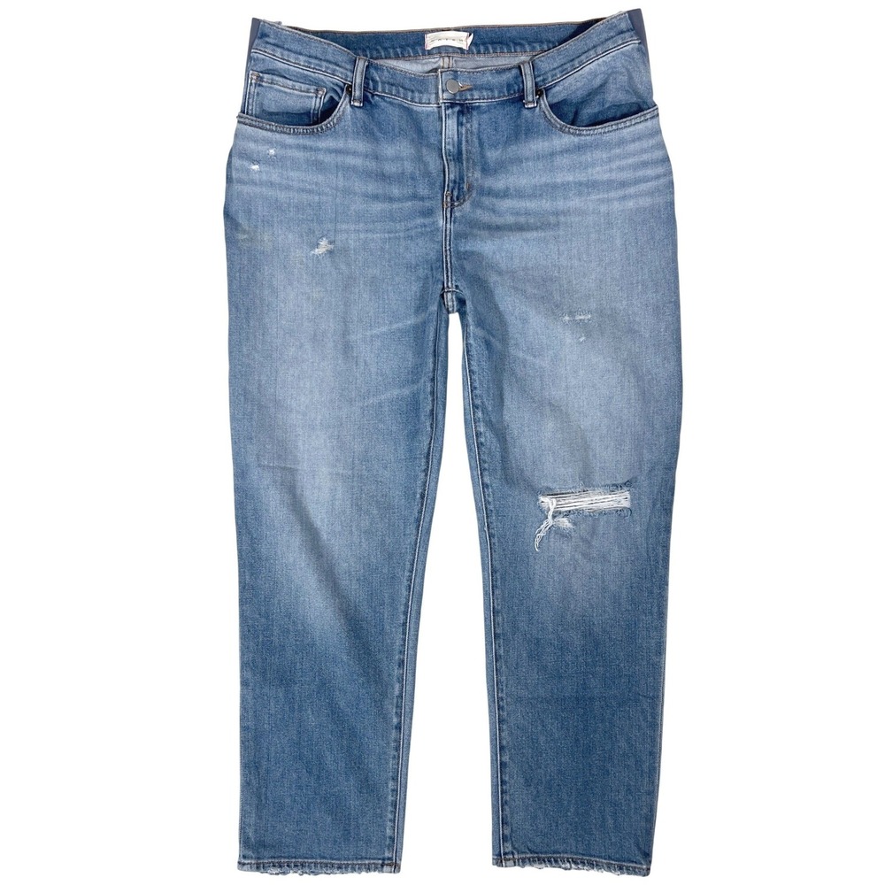 Hatch Maternity Jeans 32 12 Boyfriend Stretch Side Panel Under the Bump Straight